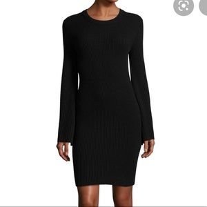 Alice + Olivia Ribbed Bell Sleeve Sweater Dress